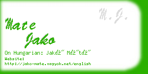 mate jako business card